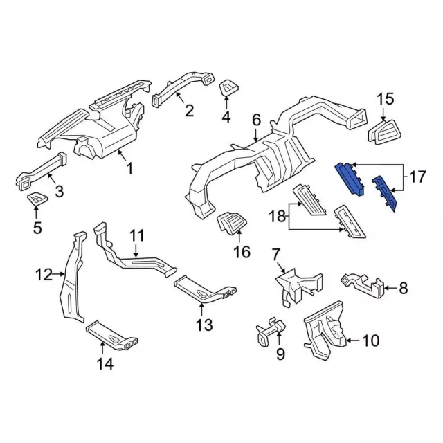 Dashboard Air Vent - Ford (EM2Z-19893-AC) - view 6