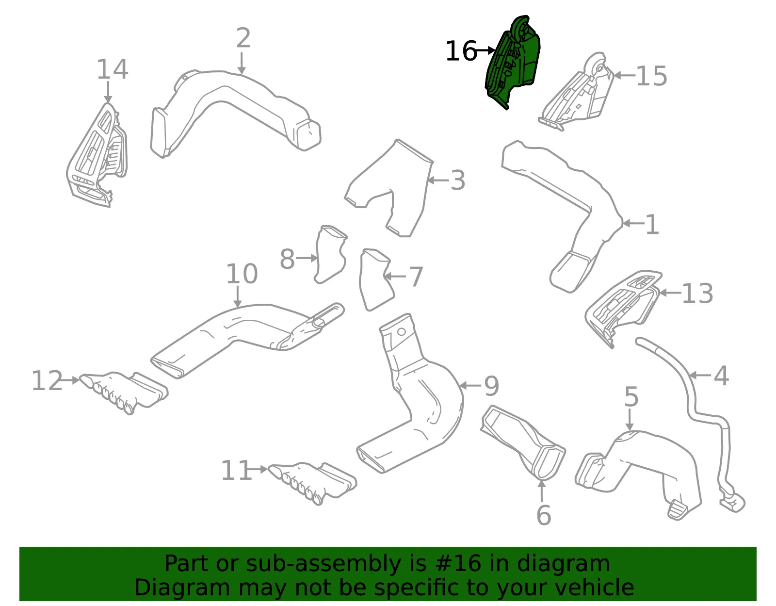 Dashboard Air Vent - Ford (F1EZ-19893-AB) - view 9