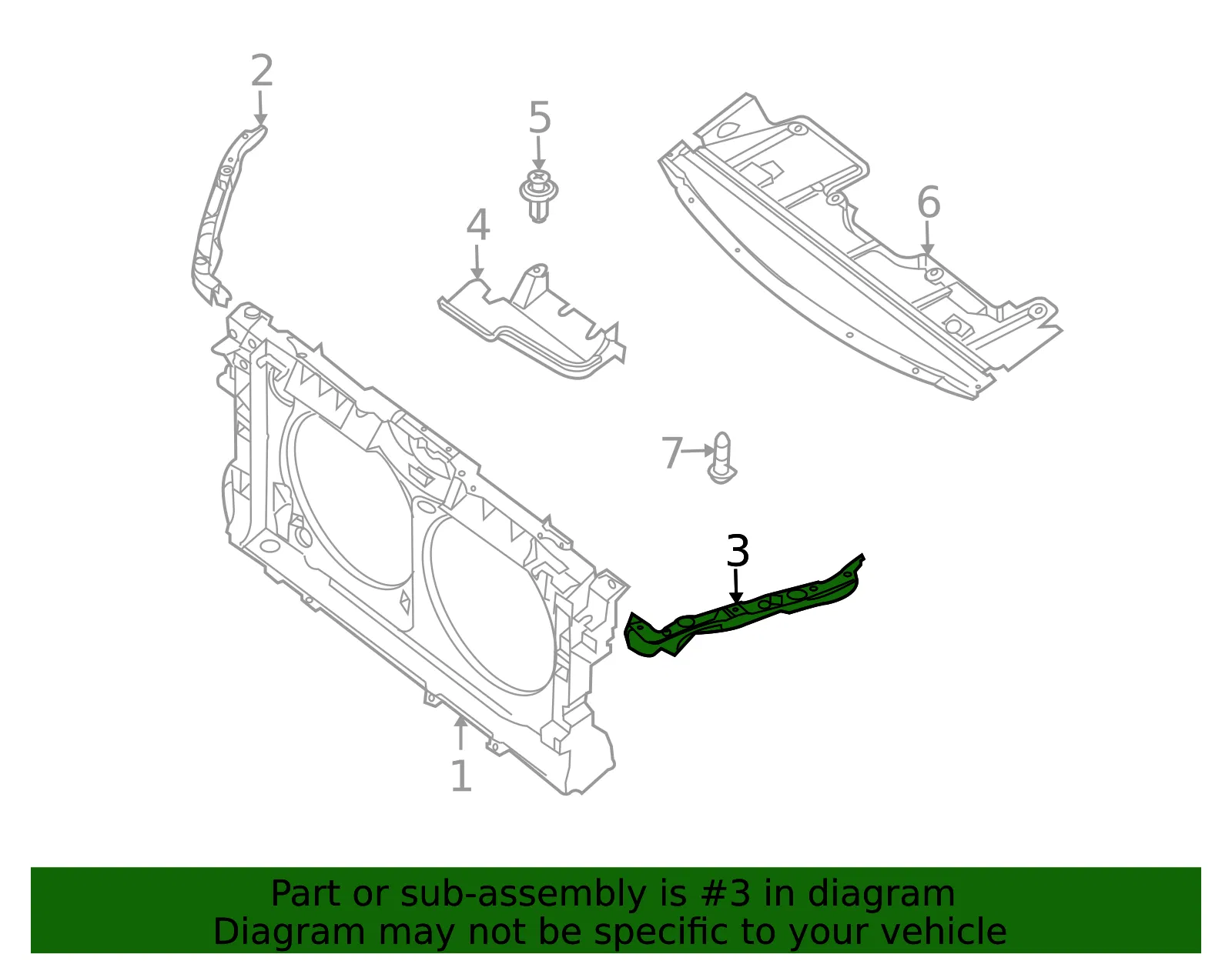 Radiator Support Bracket - Nissan (F2513-ZX0MA) - view 3