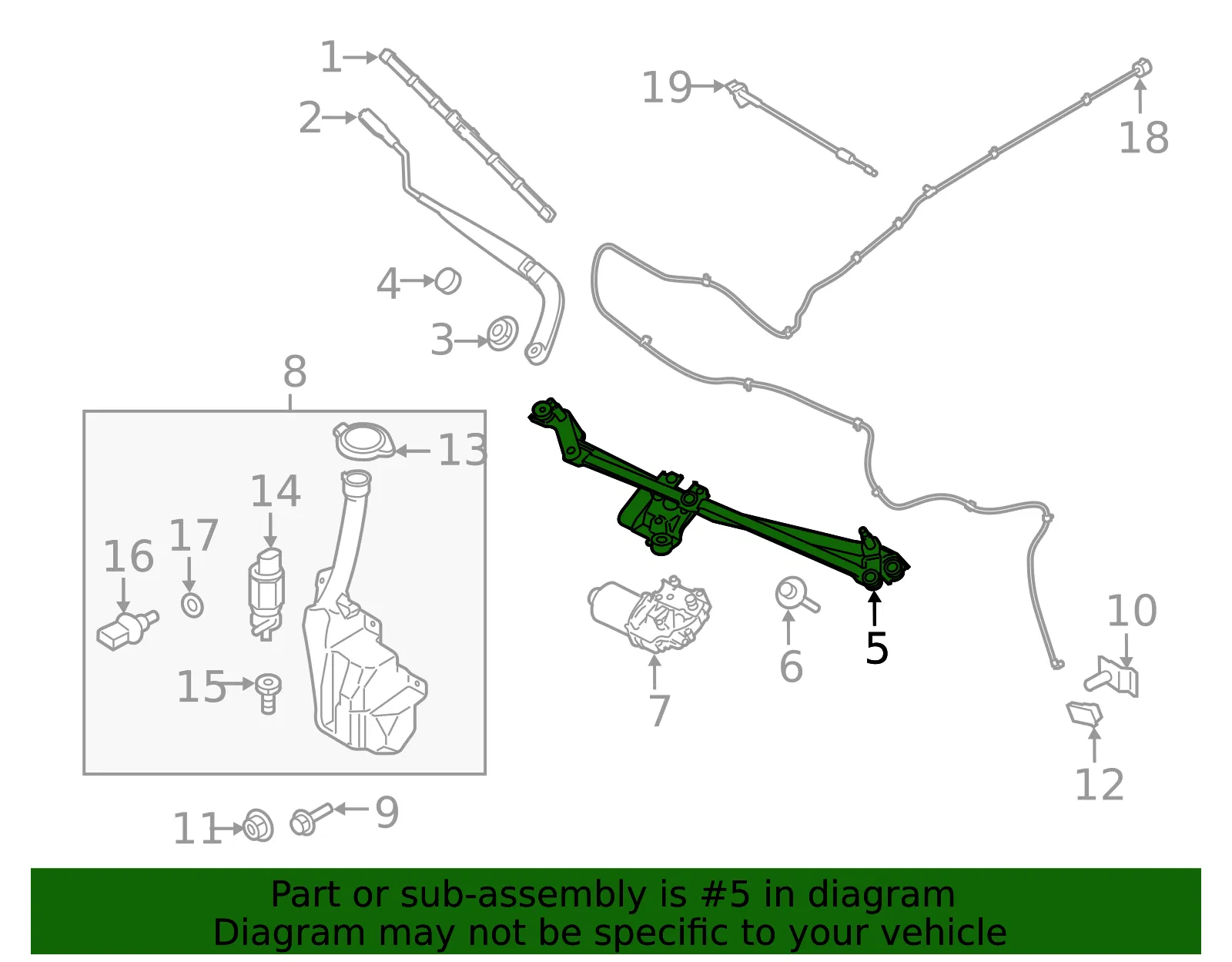 Wiper Linkage - Ford (FR3Z-17566-A) - view 9