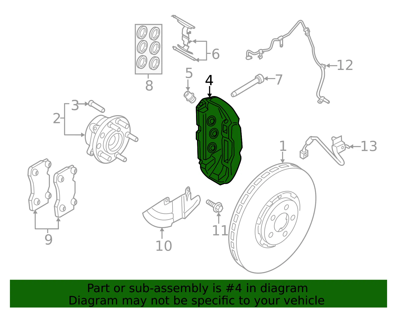 Disc Brake Caliper - Ford (kr3z2b120c) - view 6