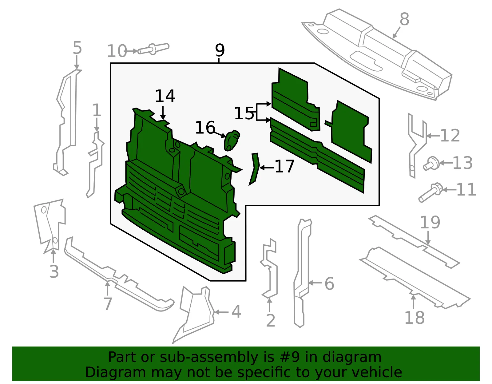 Radiator Shutter Assembly - Ford (FT4Z-8475-A) - view 5