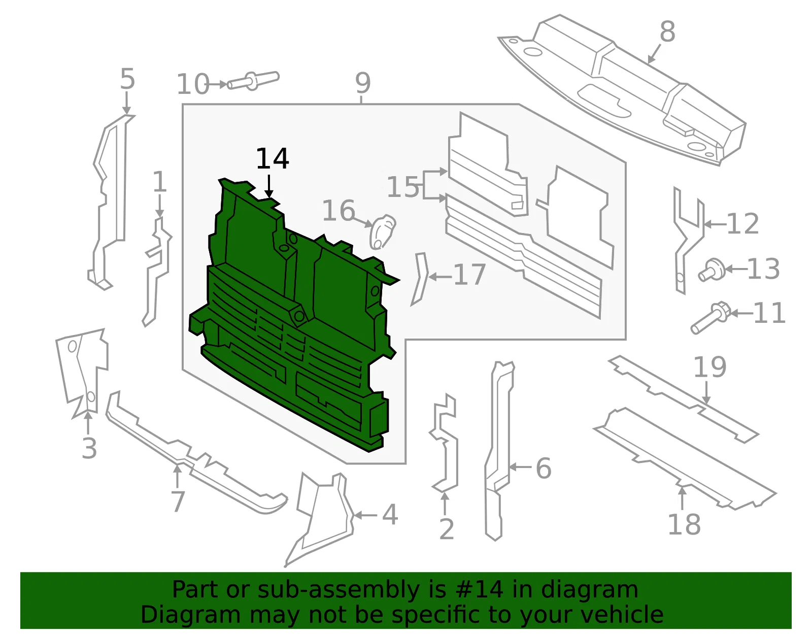 Radiator Shutter Assembly - Ford (FT4Z-8B455-B) - view 10