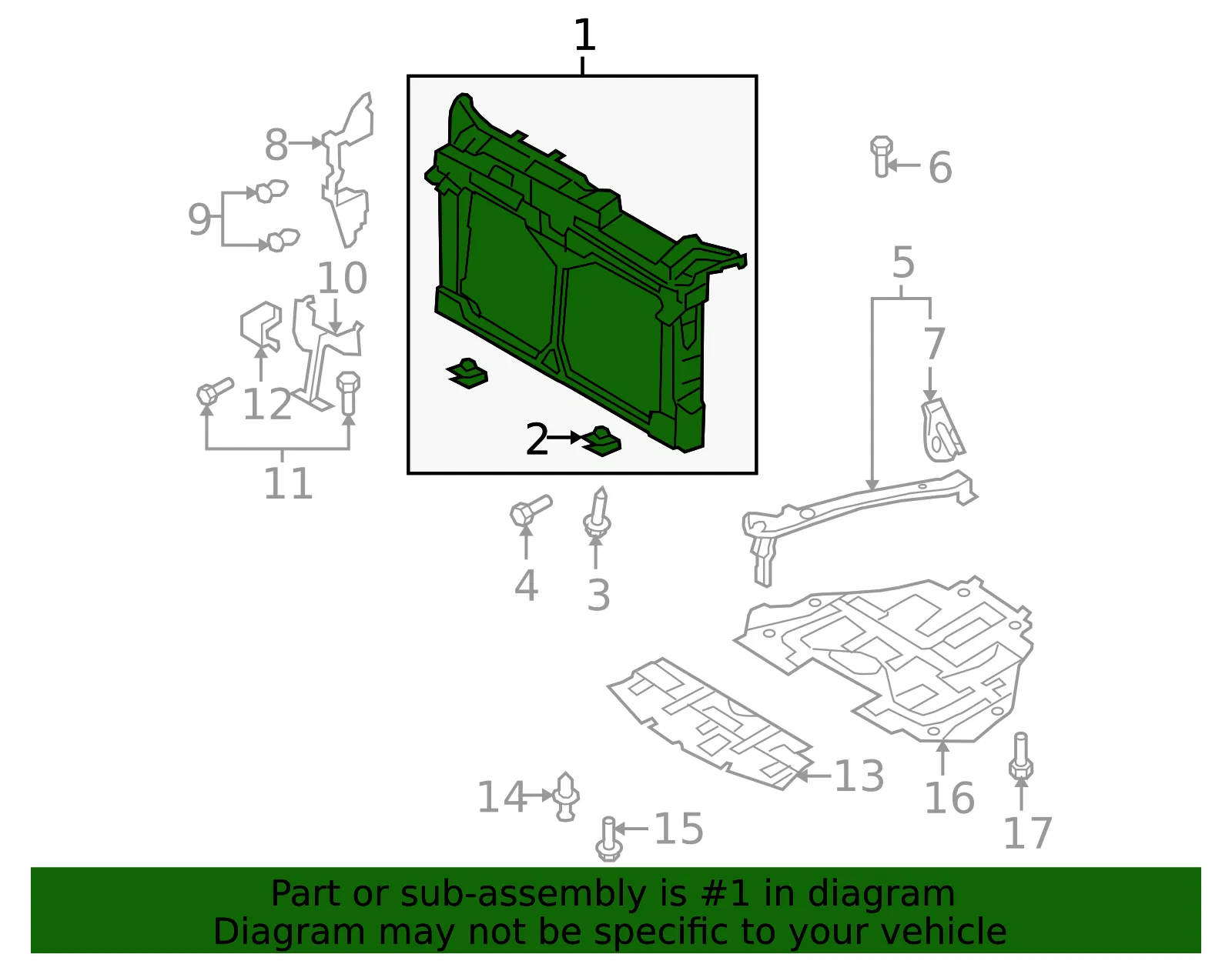 Radiator Support Panel - Mazda (GS3L-53-110E) - view 3