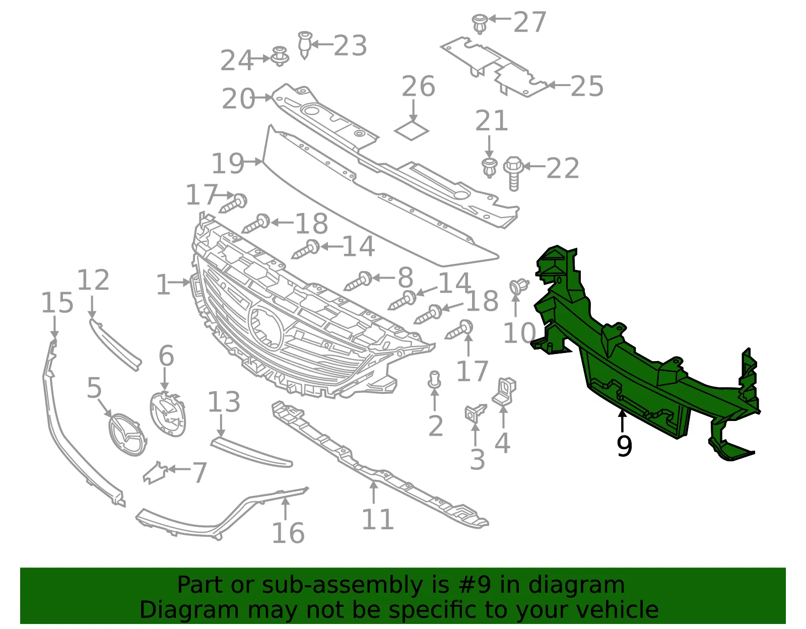Radiator Support Air Duct - Mazda (GHP9-50-1C0A) - view 3