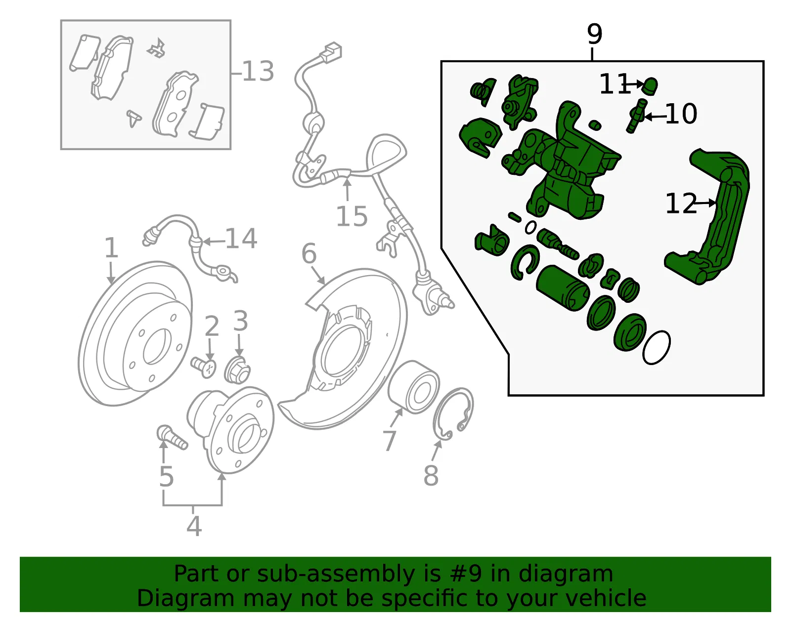 Caliper Assembly - Passenger Side (RH) - Mazda (GPZB-26-98ZA) - view 2