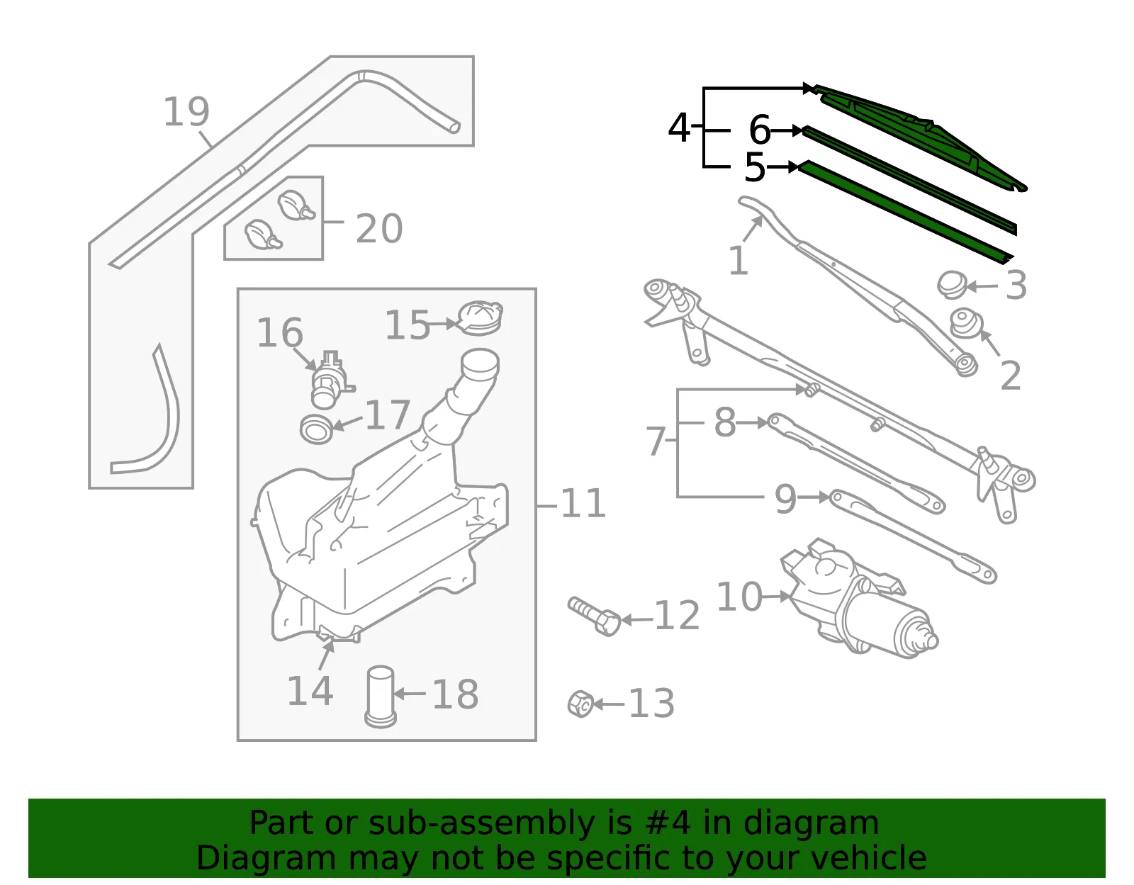 Wiper Blade - Passenger Side (RH) - Mazda (GS3M-67-330B) - view 2
