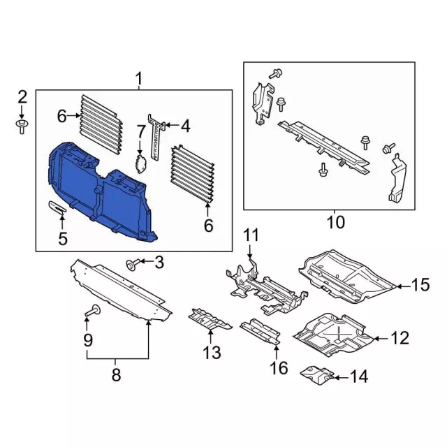 Radiator Shutter Assembly - Ford (JL3Z-8475-D) - view 9