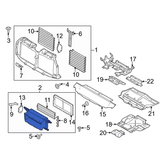 Radiator Shutter Assembly - Ford (JL3Z-8475-F) - view 4