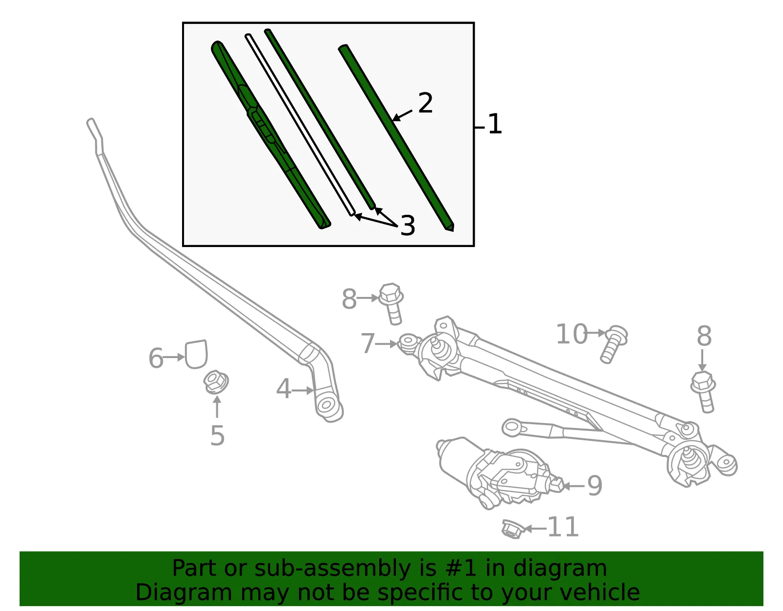Wiper Blade - Driver's Side (LH) - Mazda (KA0G-67-330) - view 3