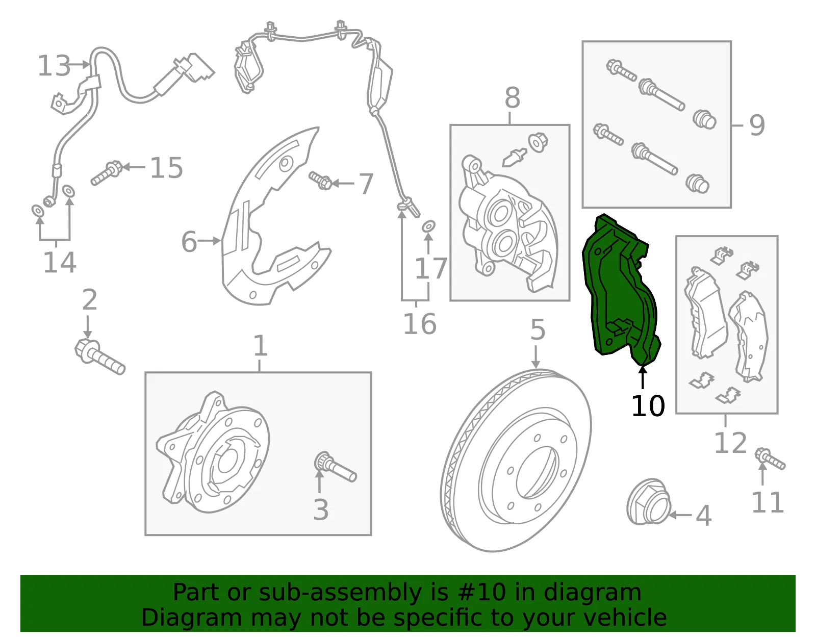 Caliper Support - Passenger Side (RH) - Ford (KB3Z-2B292-A) - view 5