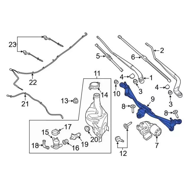 Wiper Linkage - Ford (KB3Z17566A) - view 6