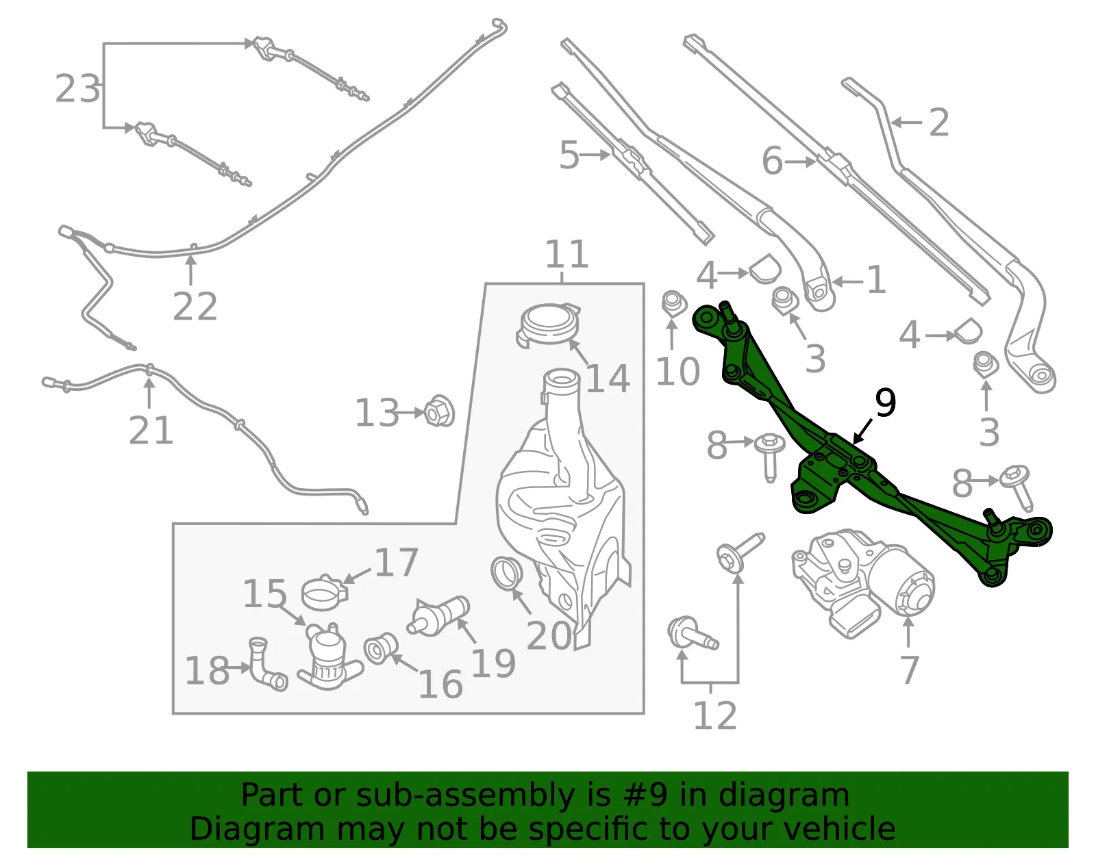 Wiper Linkage - Ford (KB3Z17566A) - view 8