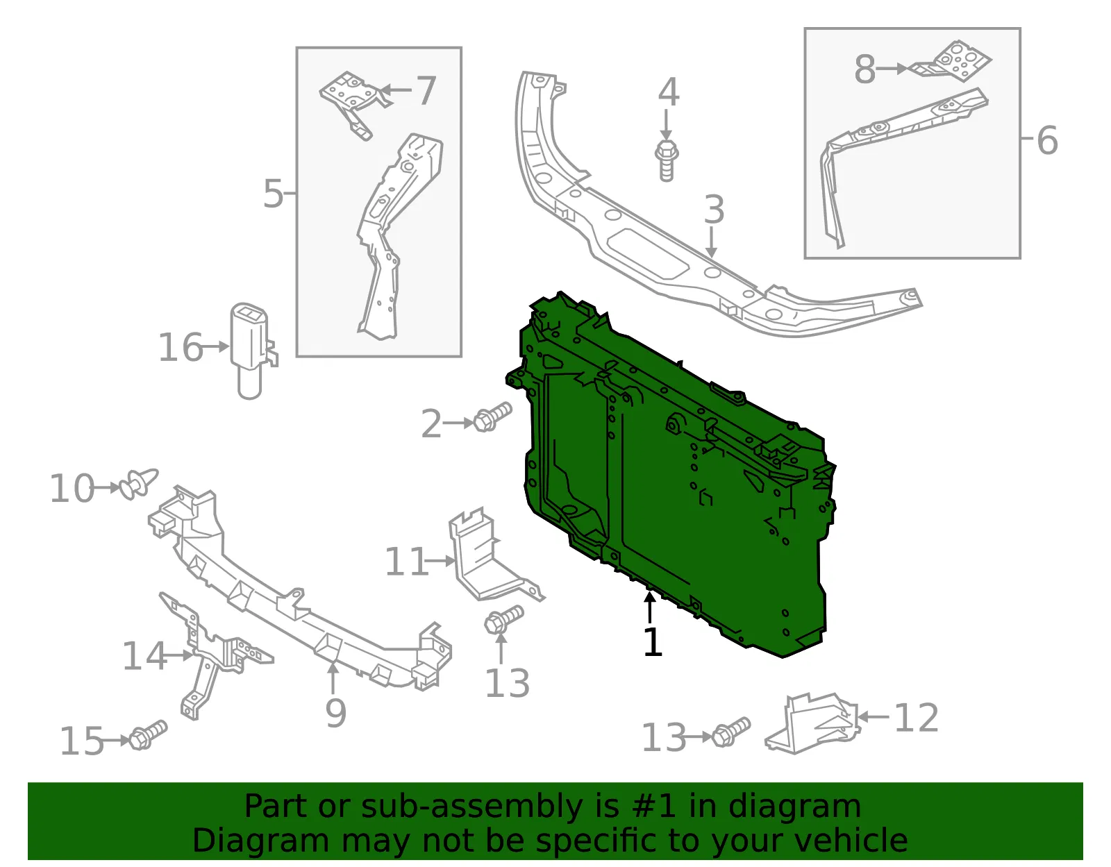 Radiator Support Panel - Mazda (kd5153110) - view 2