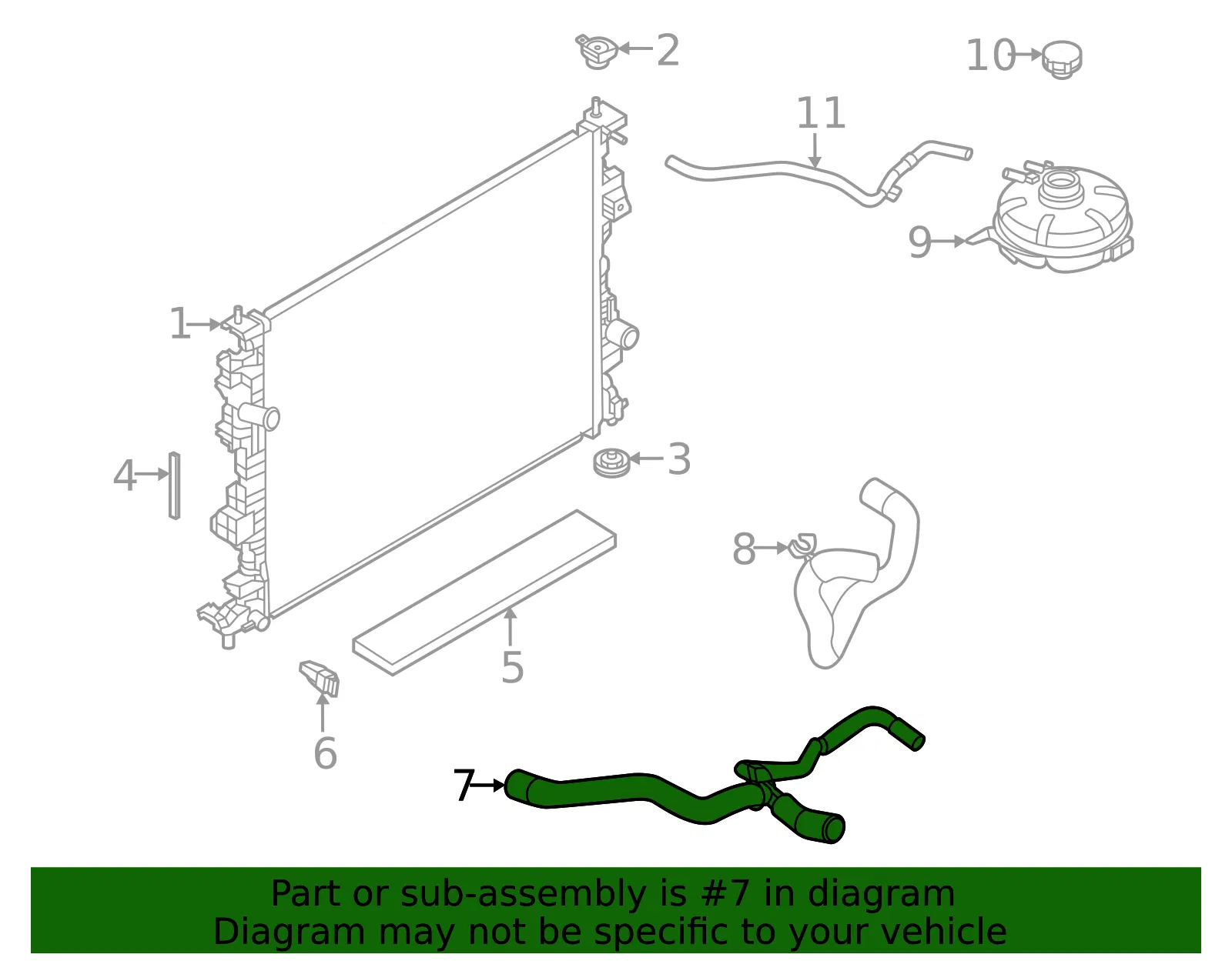 Motorcraft™ Radiator Coolant Hose - Ford (KM-7974) - view 3