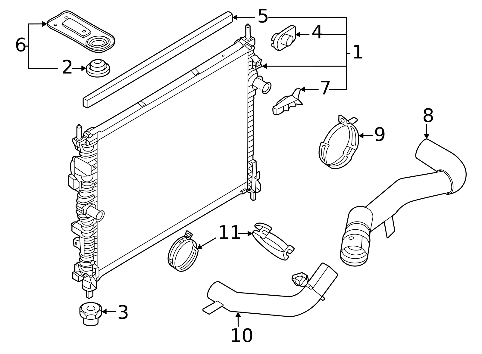 Motorcraft Radiator Coolant Hose - Ford (KM7750) - view 3
