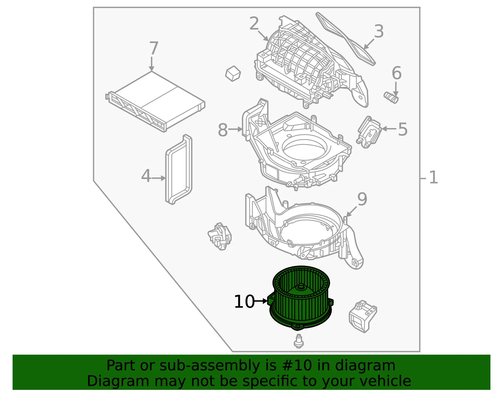 HVAC Blower Motor Assembly - Mazda (KR9P-61-B10) - view 2