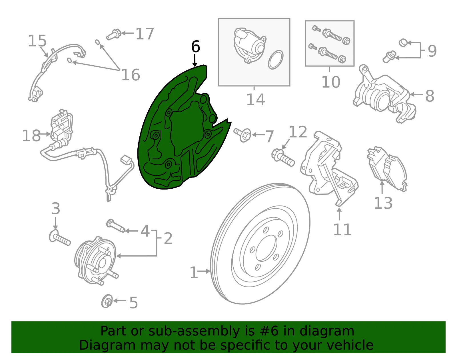 Brake Dust Shield - Ford (L1MZ-2C028-H) - view 8
