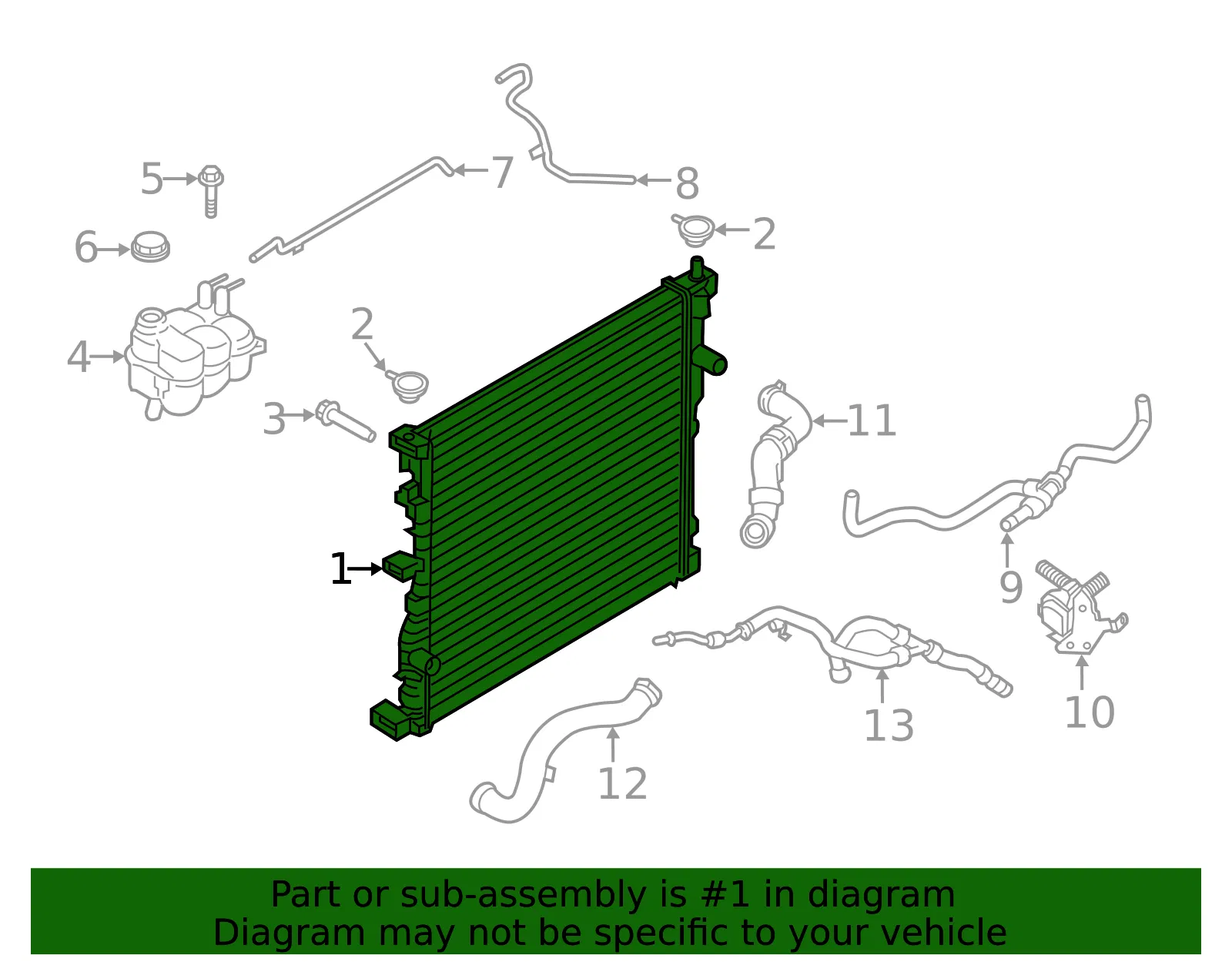 Radiator - Ford (L1MZ-8005-P) - view 2
