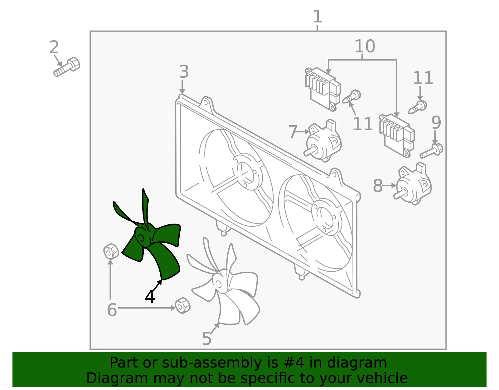 Engine Cooling Fan Blade - Mazda (L33M-15-140) - view 2