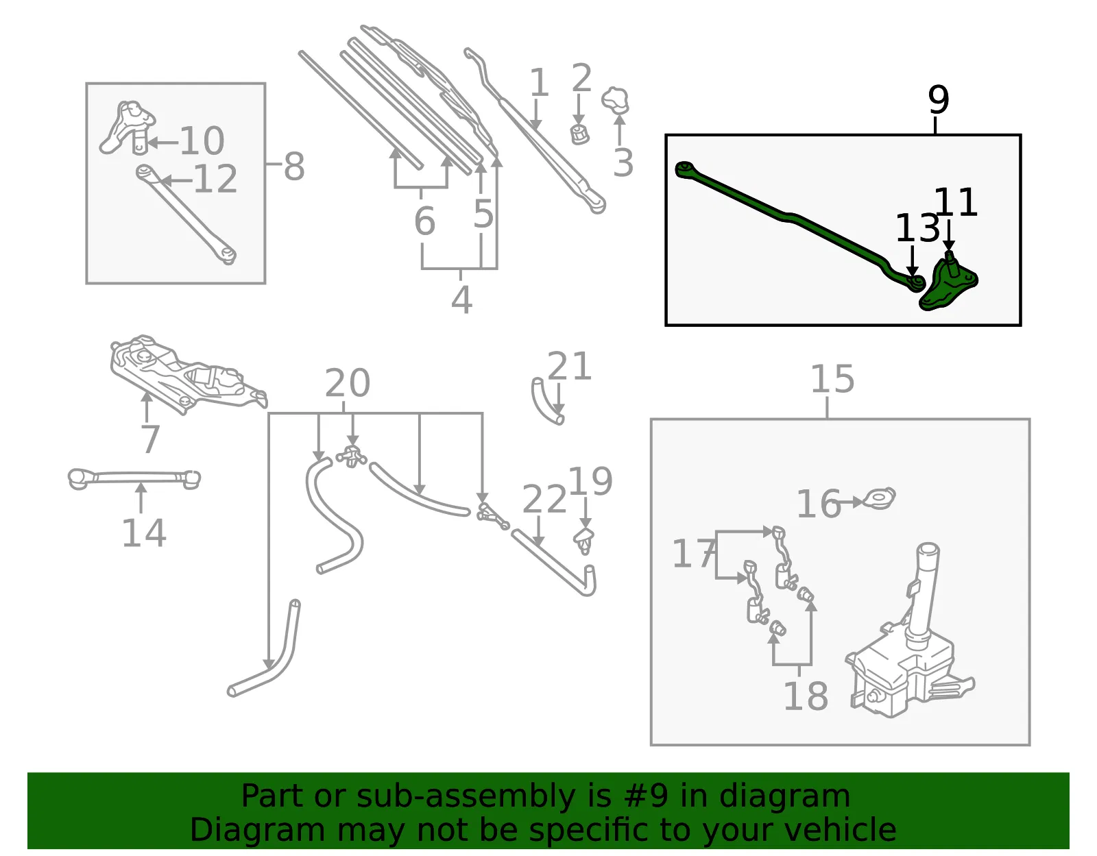 Wiper Pivot - Driver's Side (LH) - Mazda (LC62-67-360D) - view 2