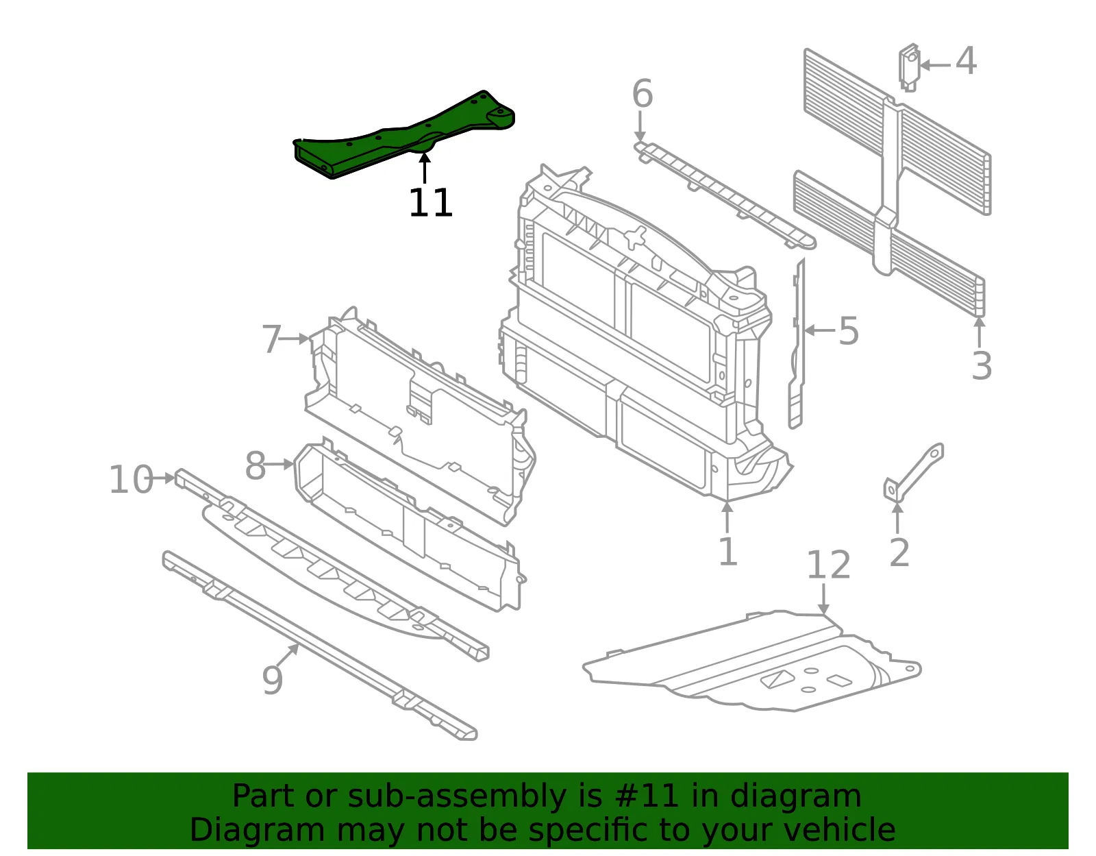 Radiator Support Panel Reinforcement - Ford (LX6Z-7810124-AN) - view 2