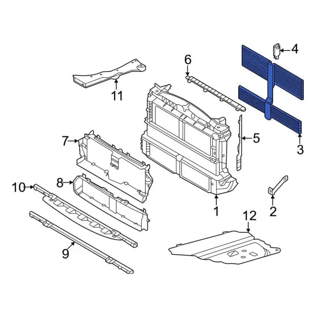 Radiator Shutter Assembly - Ford (LX6Z-8472-G) - view 2