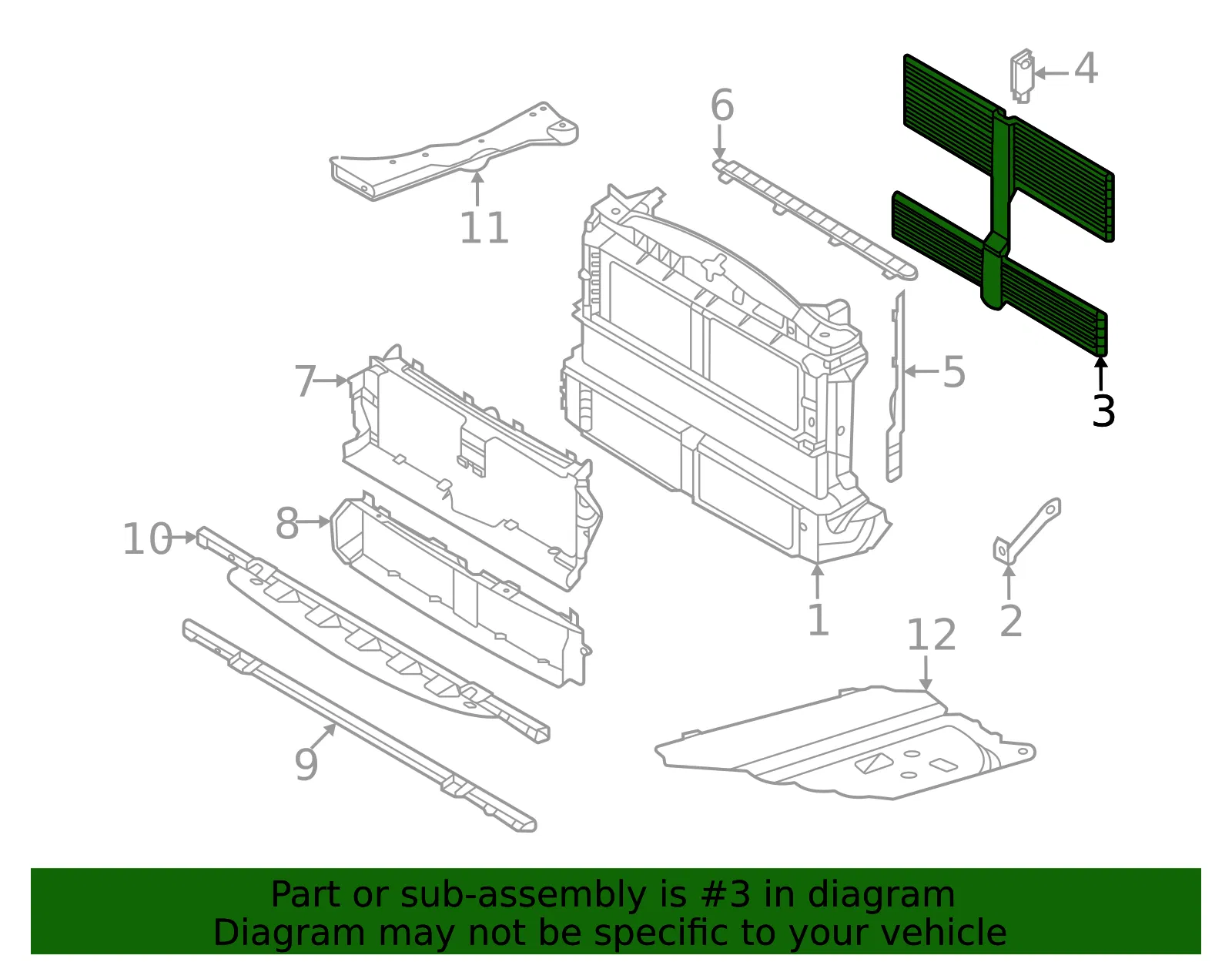 Radiator Shutter Assembly - Ford (LX6Z-8472-G) - view 5