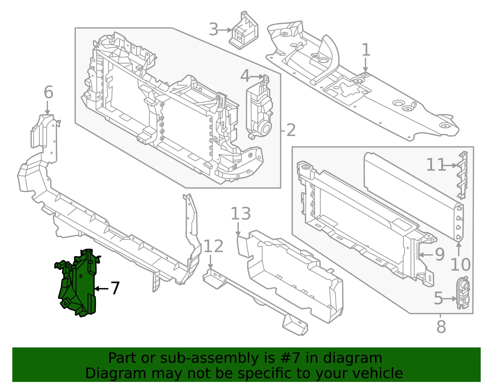 Radiator Shutter Assembly - Ford (MB3Z-8475-H) - view 3