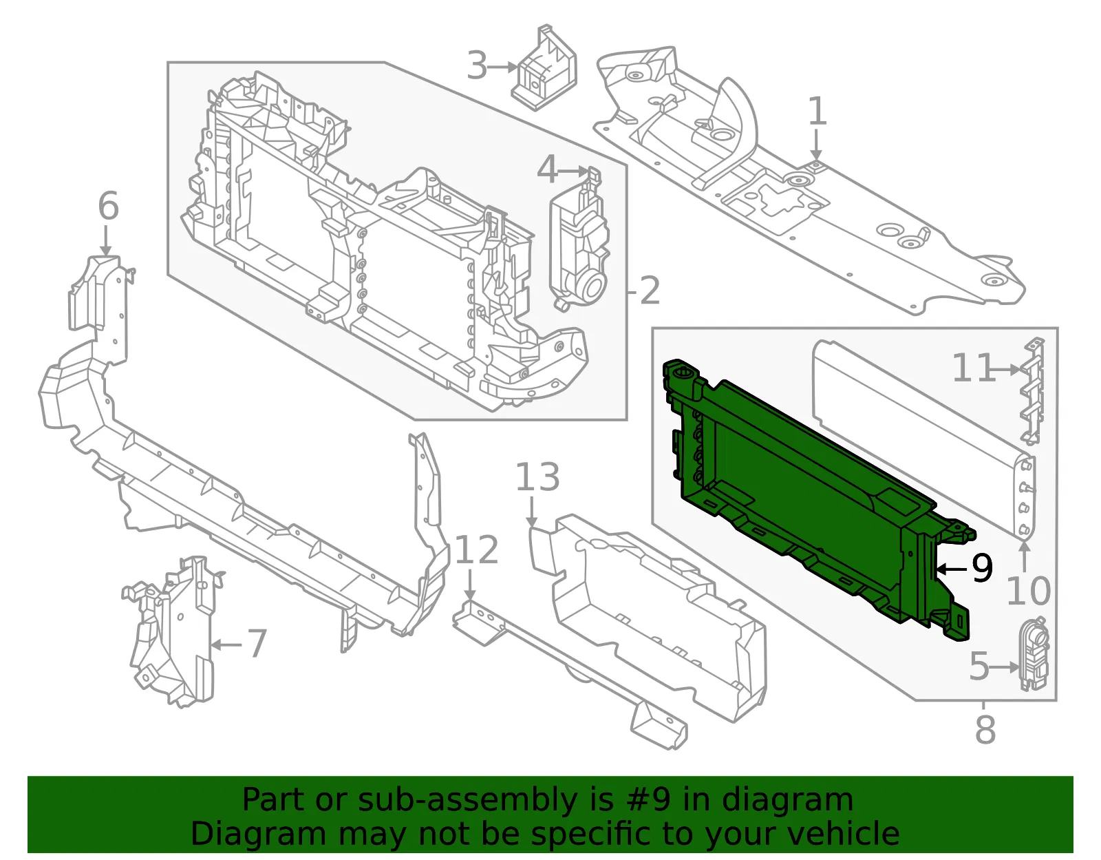 Radiator Shutter Assembly - Ford (MB3Z-8K120-B) - view 2