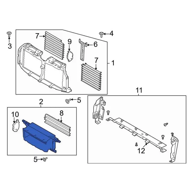 Radiator Shutter Assembly - Ford (ML3Z-8475-E) - view 2