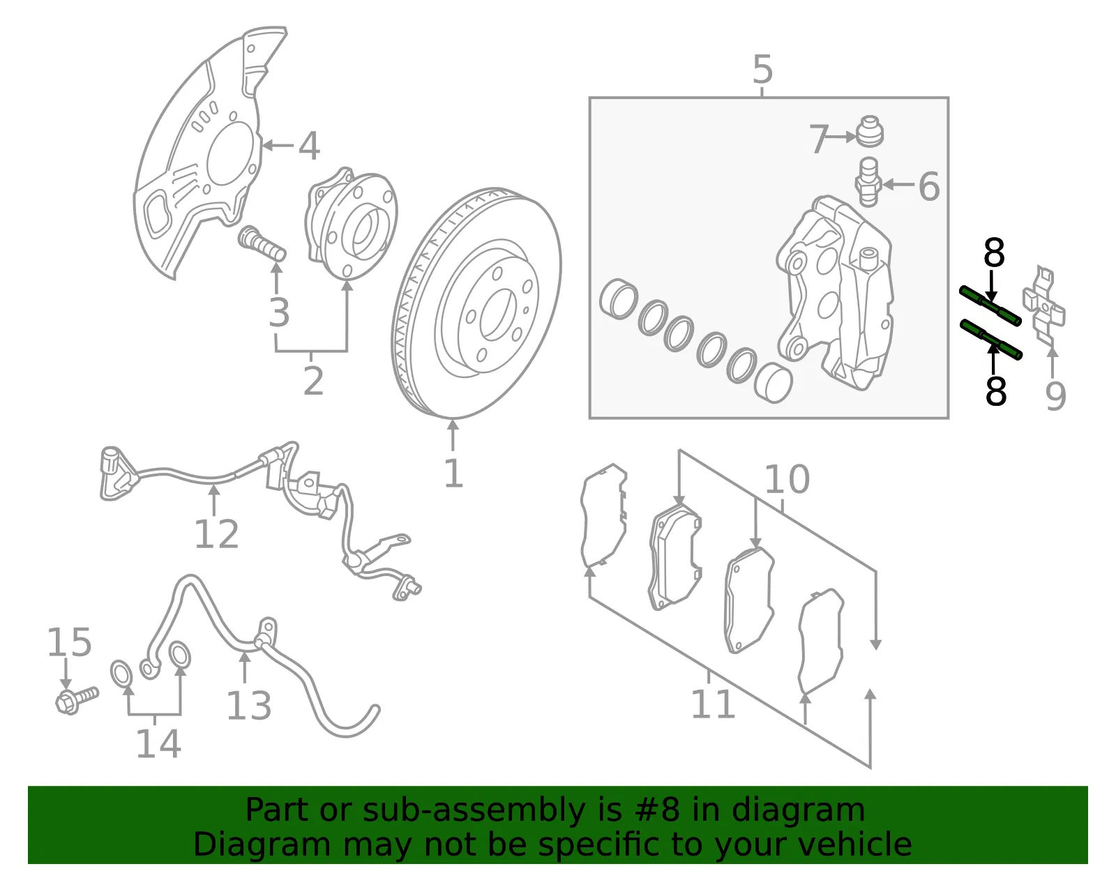 Caliper Assembly Pin - Mazda (NA5F-33-696) - view 3
