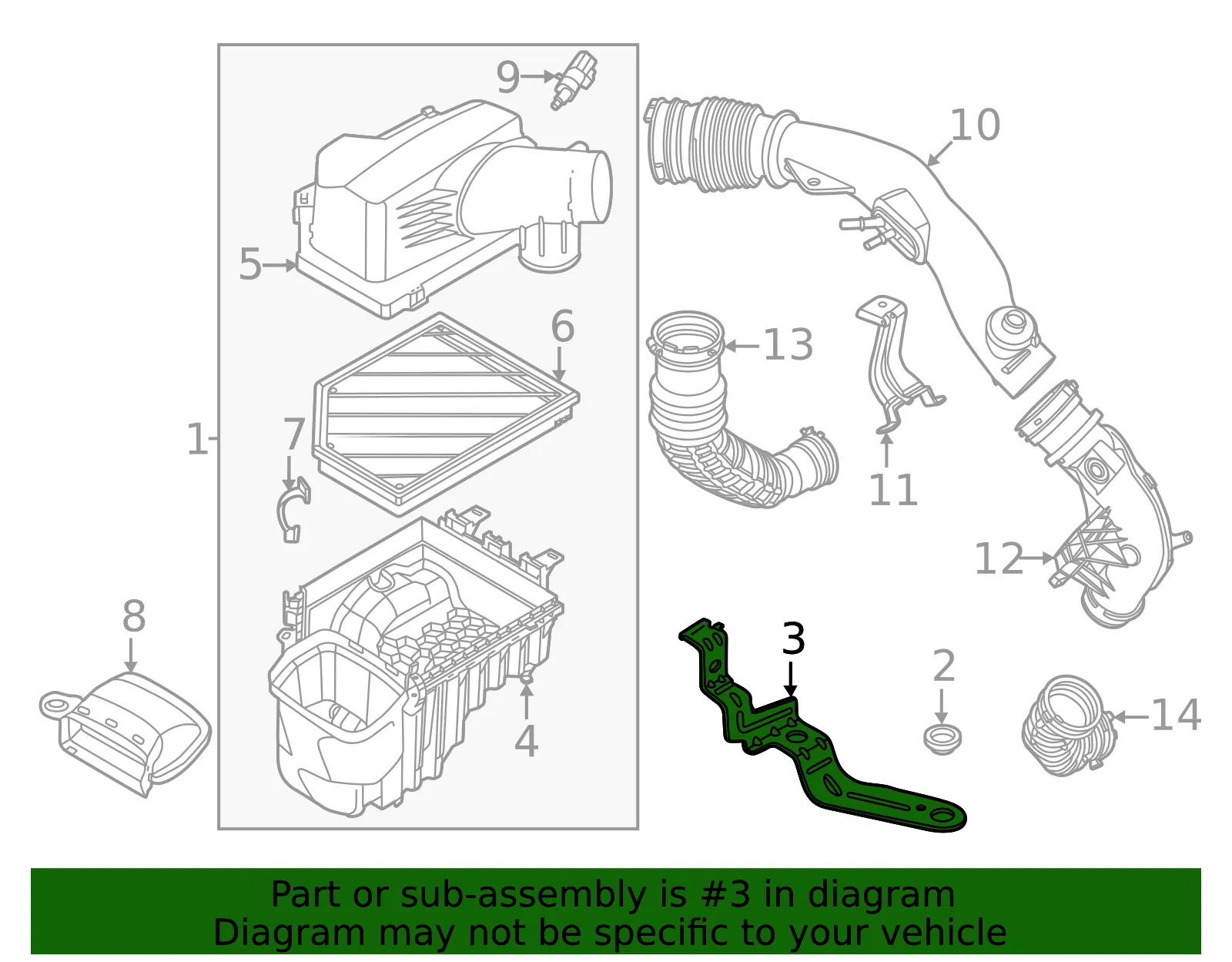 Air Cleaner Bracket - Ford (NB3Z-9647-D) - view 2