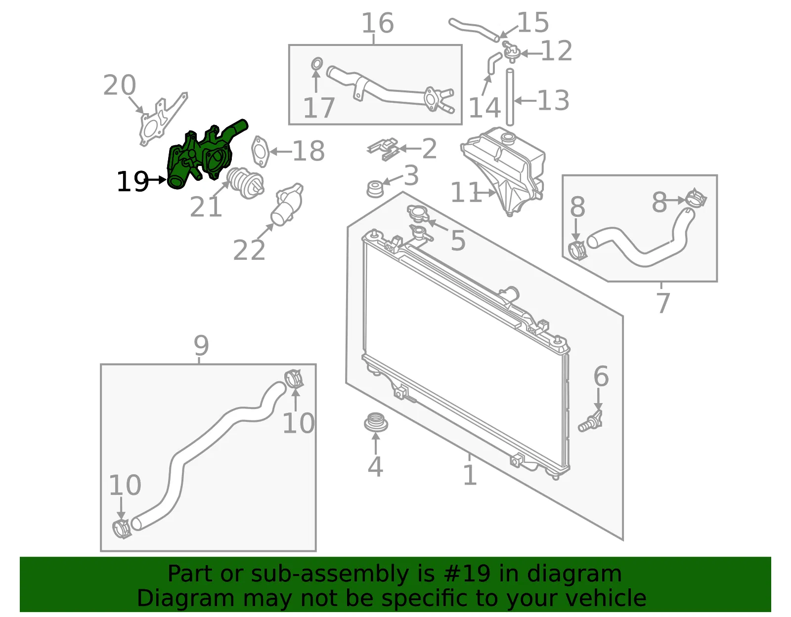 Engine Coolant Thermostat Housing - Mazda (PEDD-15-17Z) - view 3