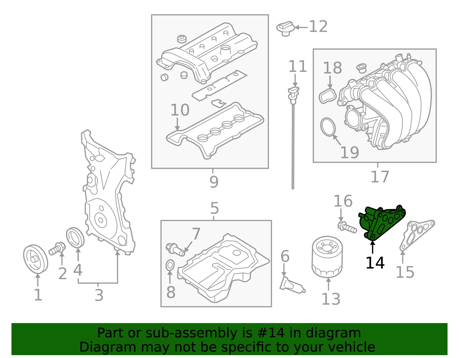 Engine Oil Filter Adapter - Mazda (PEES-14-311) - view 3