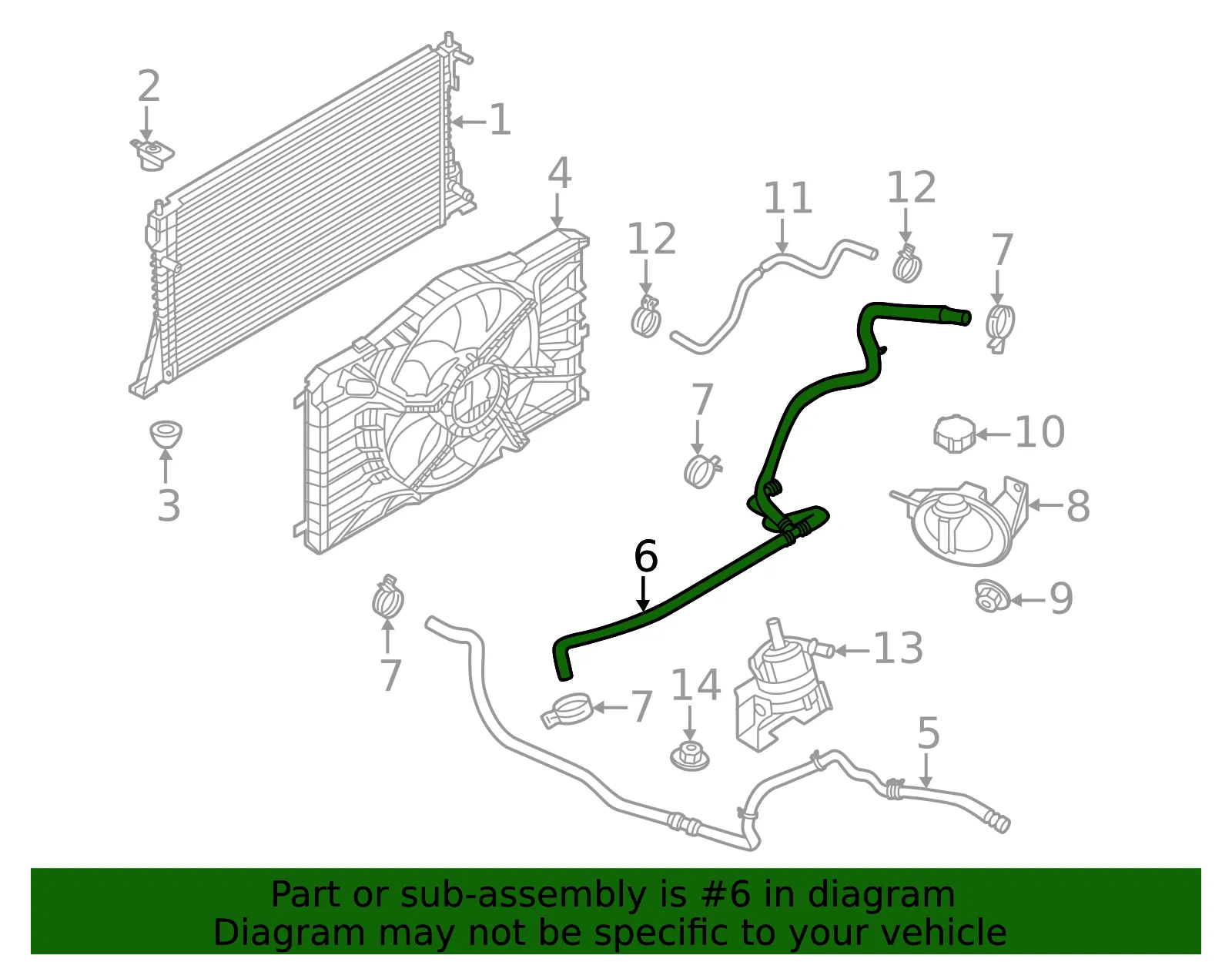 Motorcraft Radiator Coolant Hose - Ford (km7605) - view 3