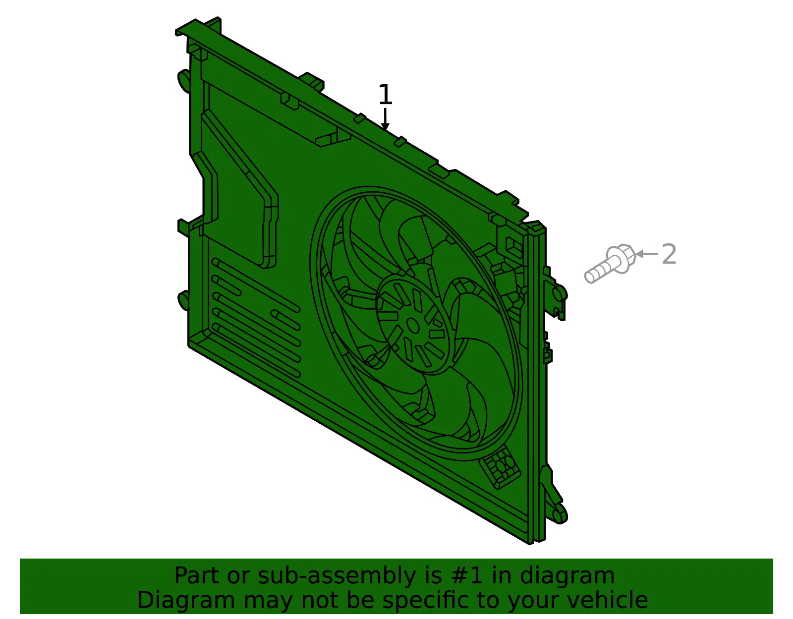 Engine Cooling Fan Assembly - Mazda (PX8E-15-025) - view 2