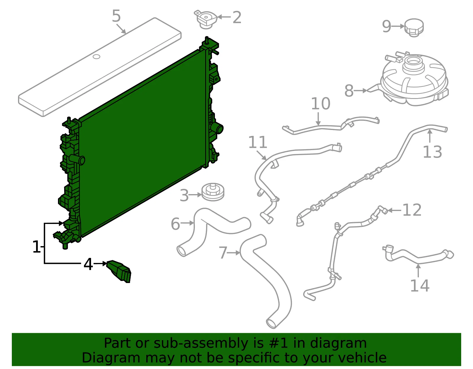 Radiator Assembly - Ford (PZ1Z-8005-A) - view 2