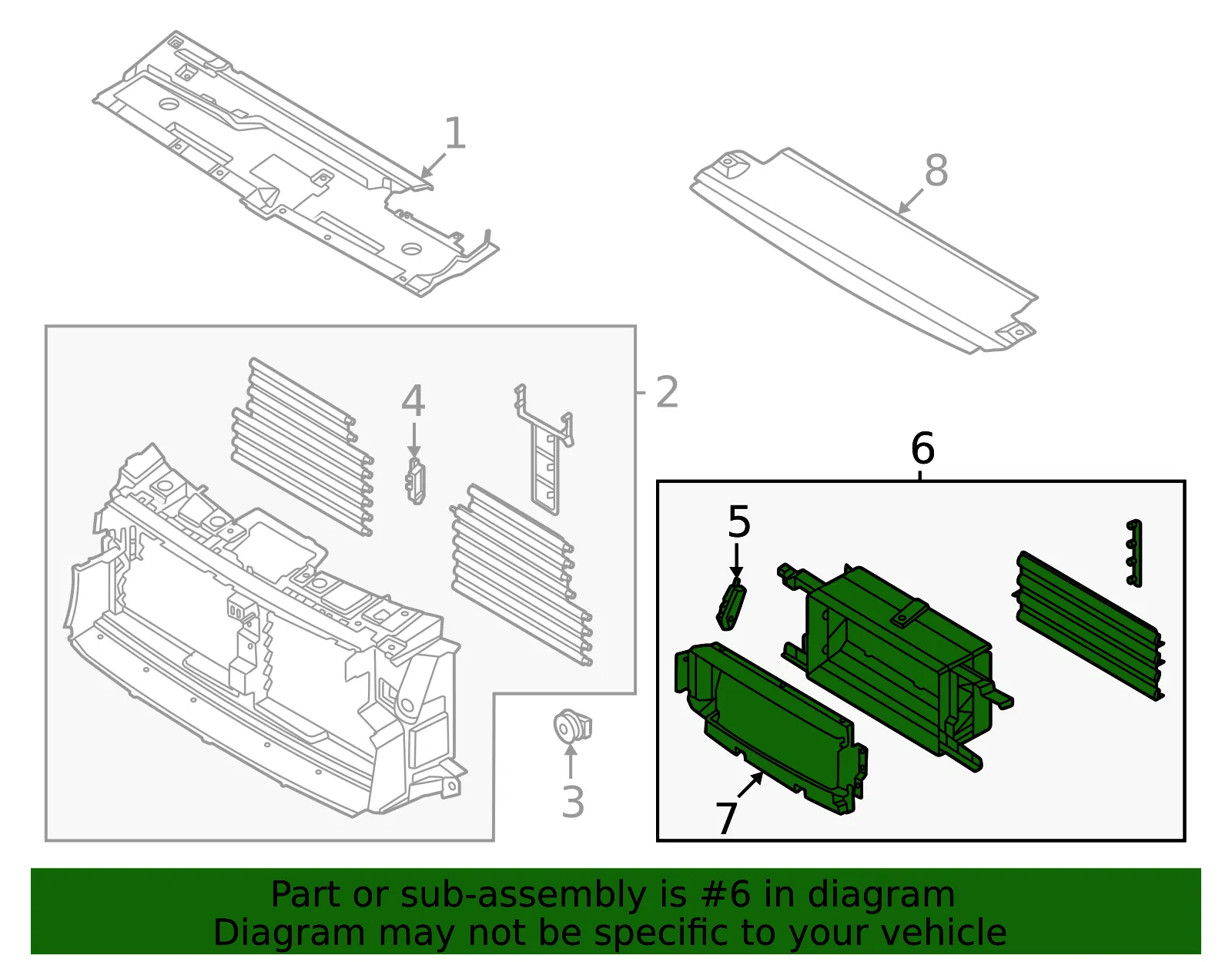 Radiator Shutter Assembly - Ford (RL7Z-8475-B) - view 2