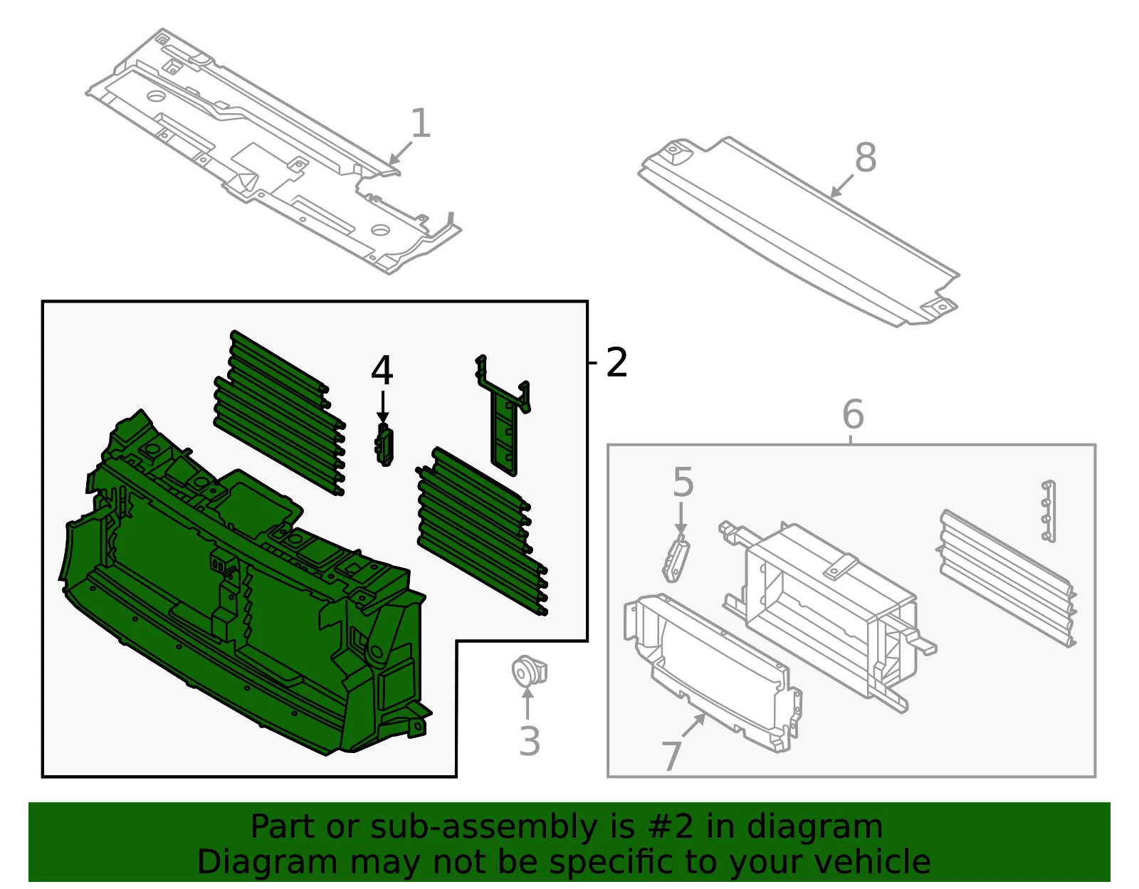 Radiator Shutter Assembly - Ford (RL7Z-8475-C) - view 2