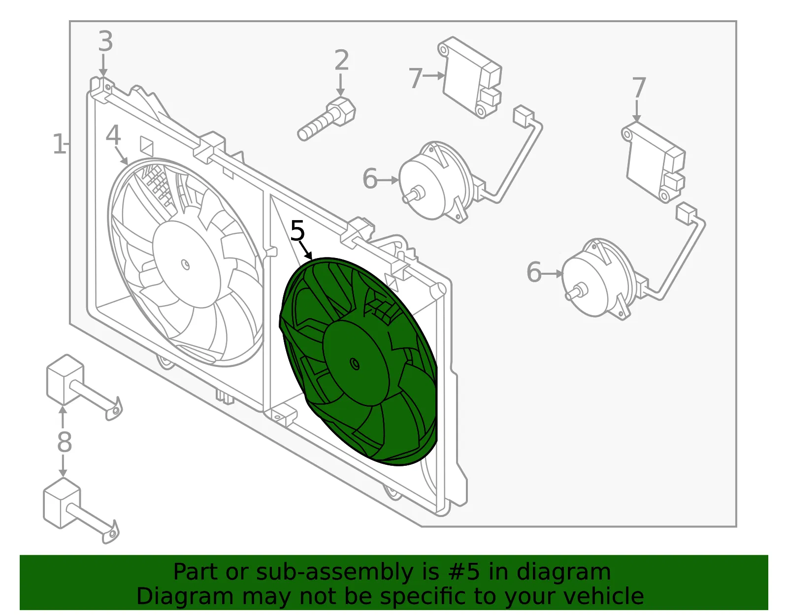 Engine Cooling Fan Blade - Driver's Side (LH) - Mazda (SH9H-15-140) - view 2