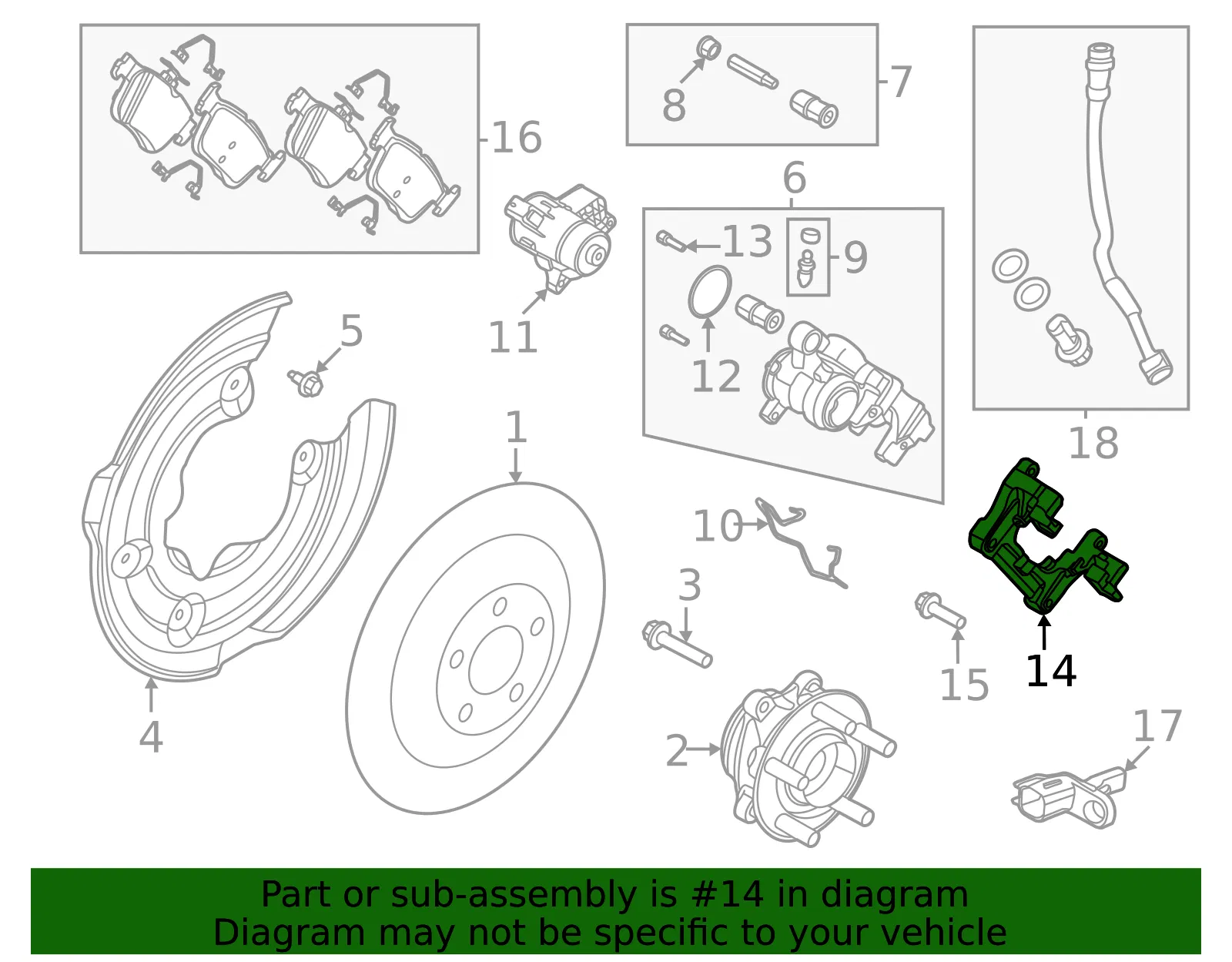 Disc Brake Caliper Bracket - Ford (SJ9Z-2B511-A) - view 2