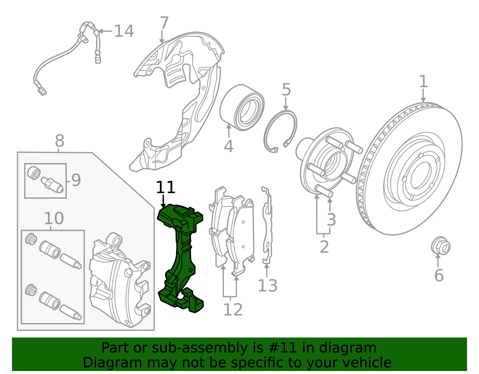 Caliper Mount - Ford (nz6z2b292c) - view 3