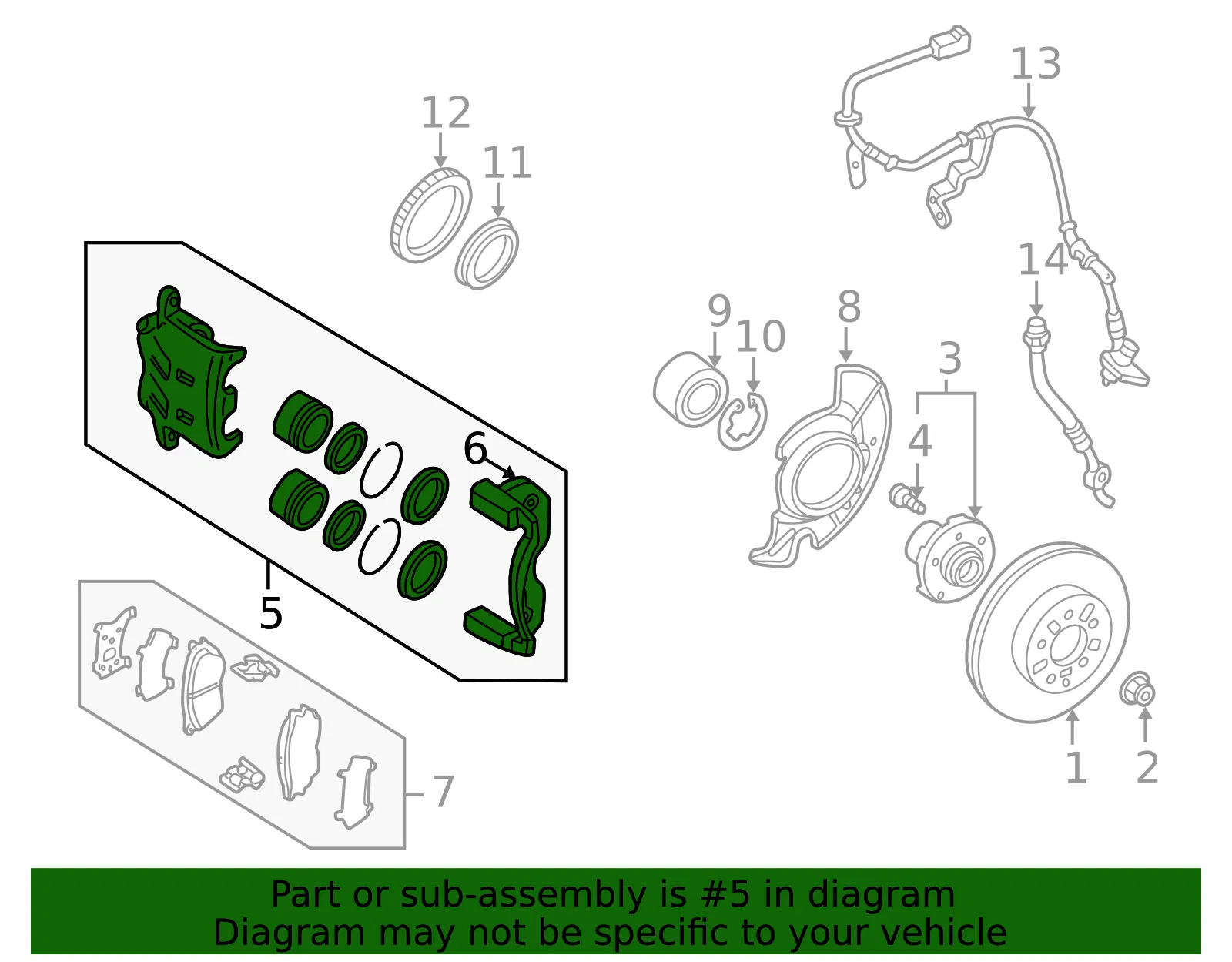 Body & Piston R Caliper - MAZDA (T0063361X) - view 2