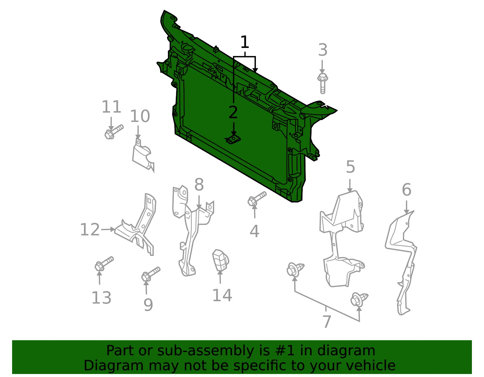 Radiator Support Panel - Mazda (TD11-53-110E) - view 3