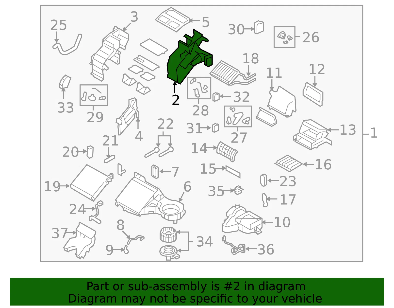 Case A  Heater Unit - Passenger Side (RH) - Mazda (TD12-61-A01A) - view 2