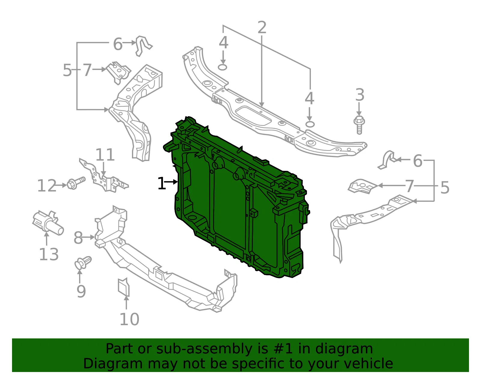 Radiator Support Panel - Mazda (TK48-53-110A) - view 3