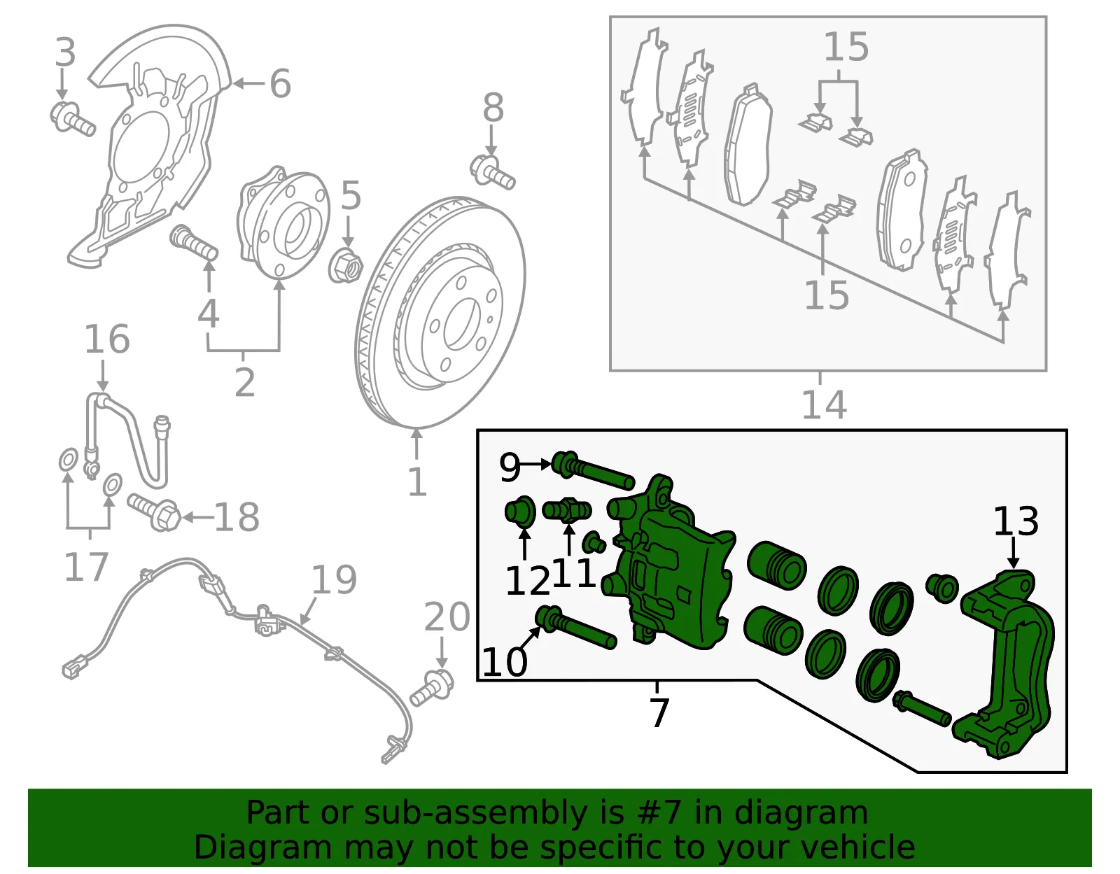 Caliper Assembly - Driver's Side (LH) - Mazda (TKY8-33-99ZA) - view 2