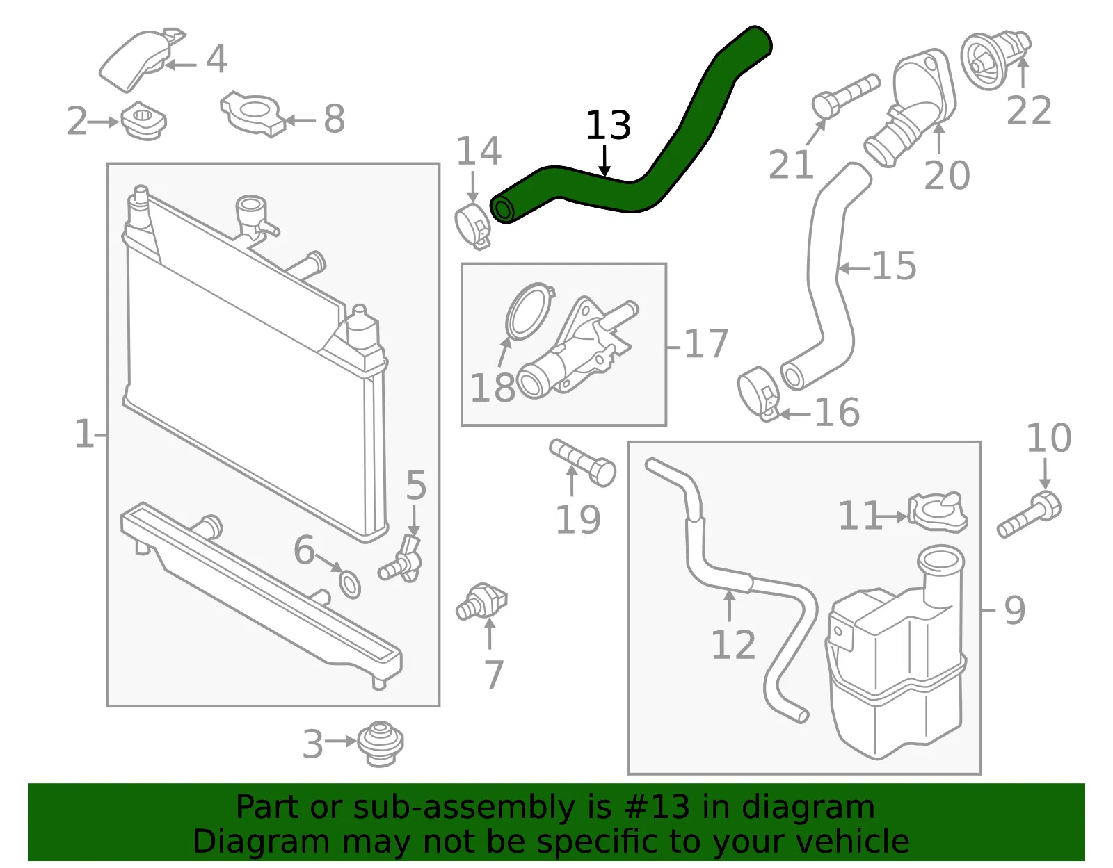 Radiator Coolant Hose - Mazda (ZJ38-15-186C) - view 3