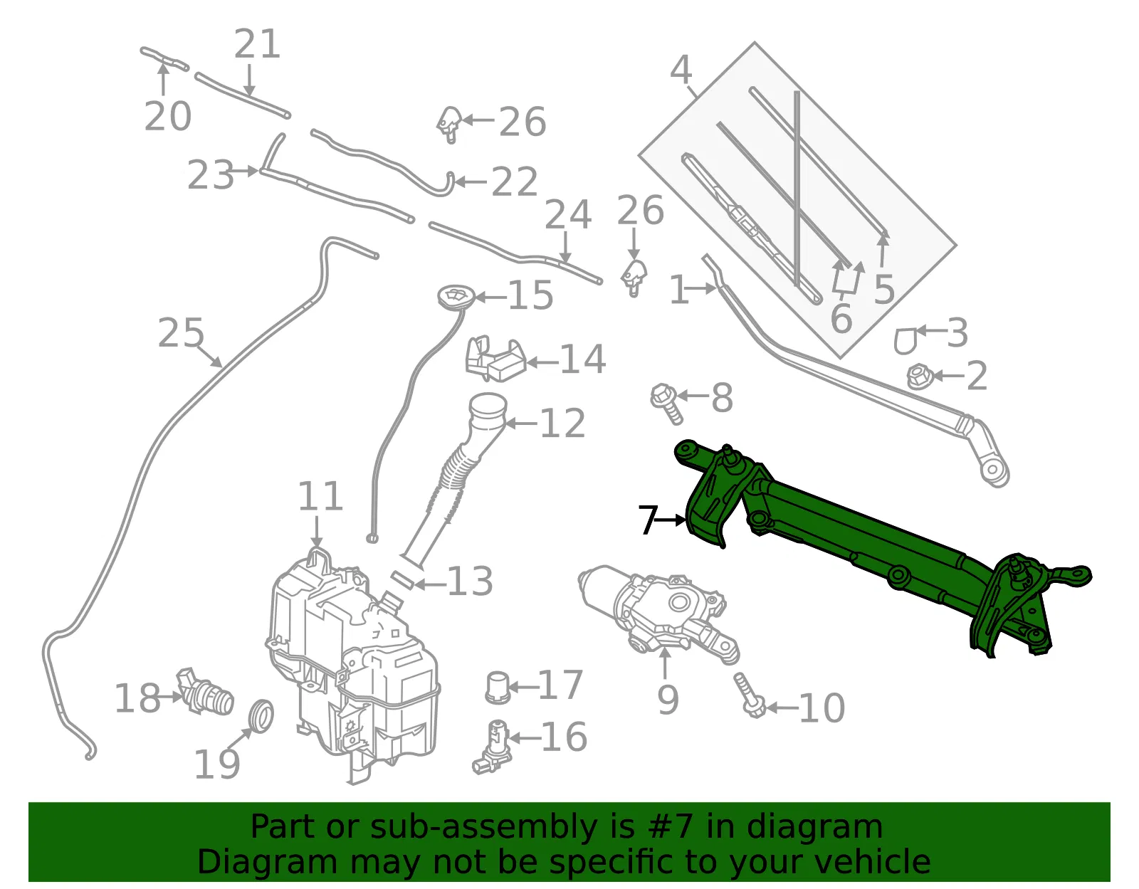 Wiper Linkage - Mazda (bhs267360a) - view 2